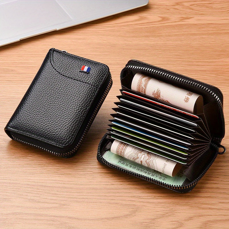 محفظة رجالية نحيفة مانعة للتشويش على RFID | حامل بطاقات متعدد | جلد صناعي فاخر | تصميم مدمج | تخزين بطاقات عالي الجودة | مثالية للسفر والاستخدام اليومي، حامل بطاقات محفظة