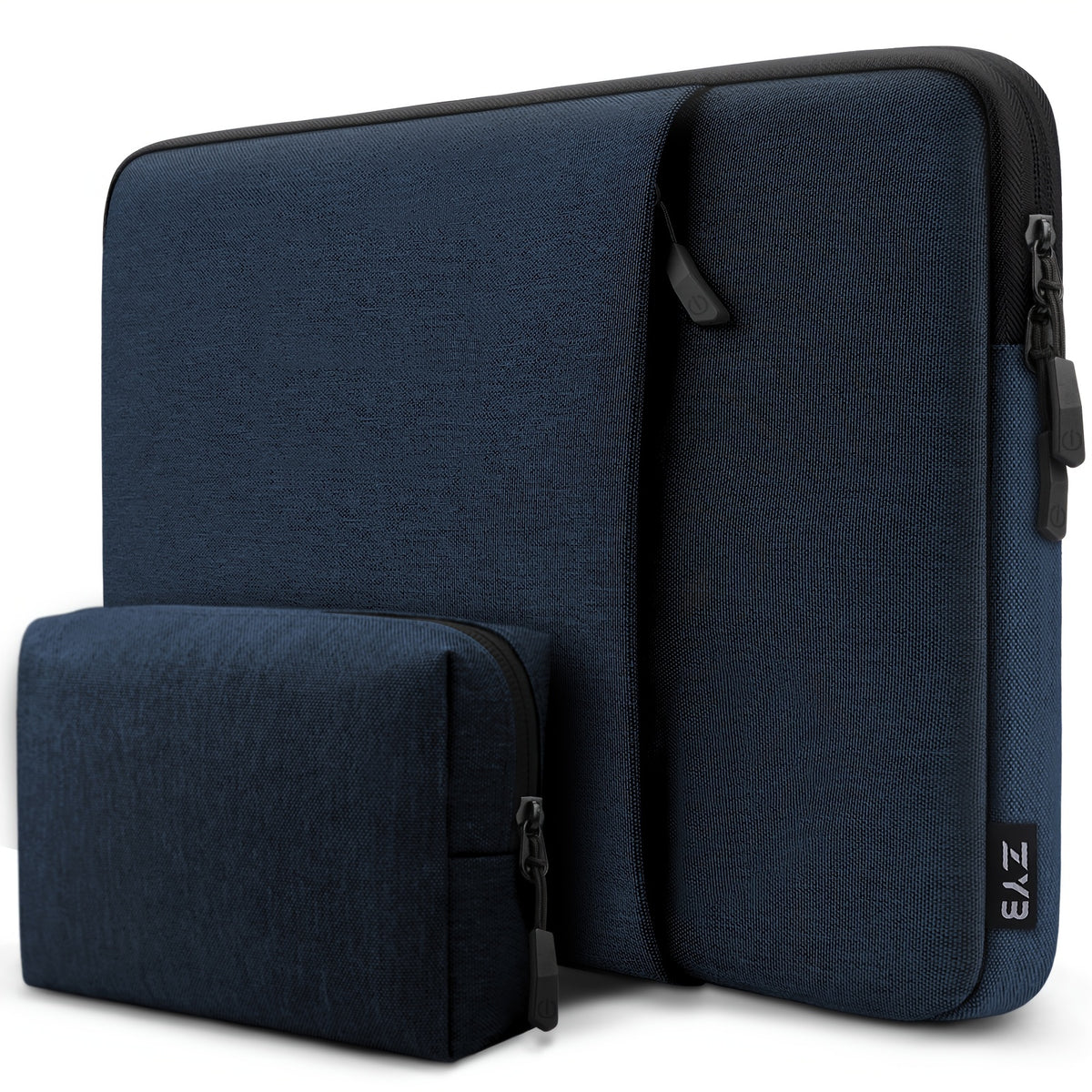حافظة كمبيوتر محمول متوافقة مع MacBook Air Pro 13 14 M1 M2 M3 2012-2020، MacBook Air 15 M2 2023، MacBook Pro 16 M1 M2 M3 2021-2023، لأجهزة الكمبيوتر المحمولة الأخرى مقاس 13.5 14 15 16 بوصة، حقيبة حمل واقية مع حاوية لتخزين الملحقات، أزرق فاتح