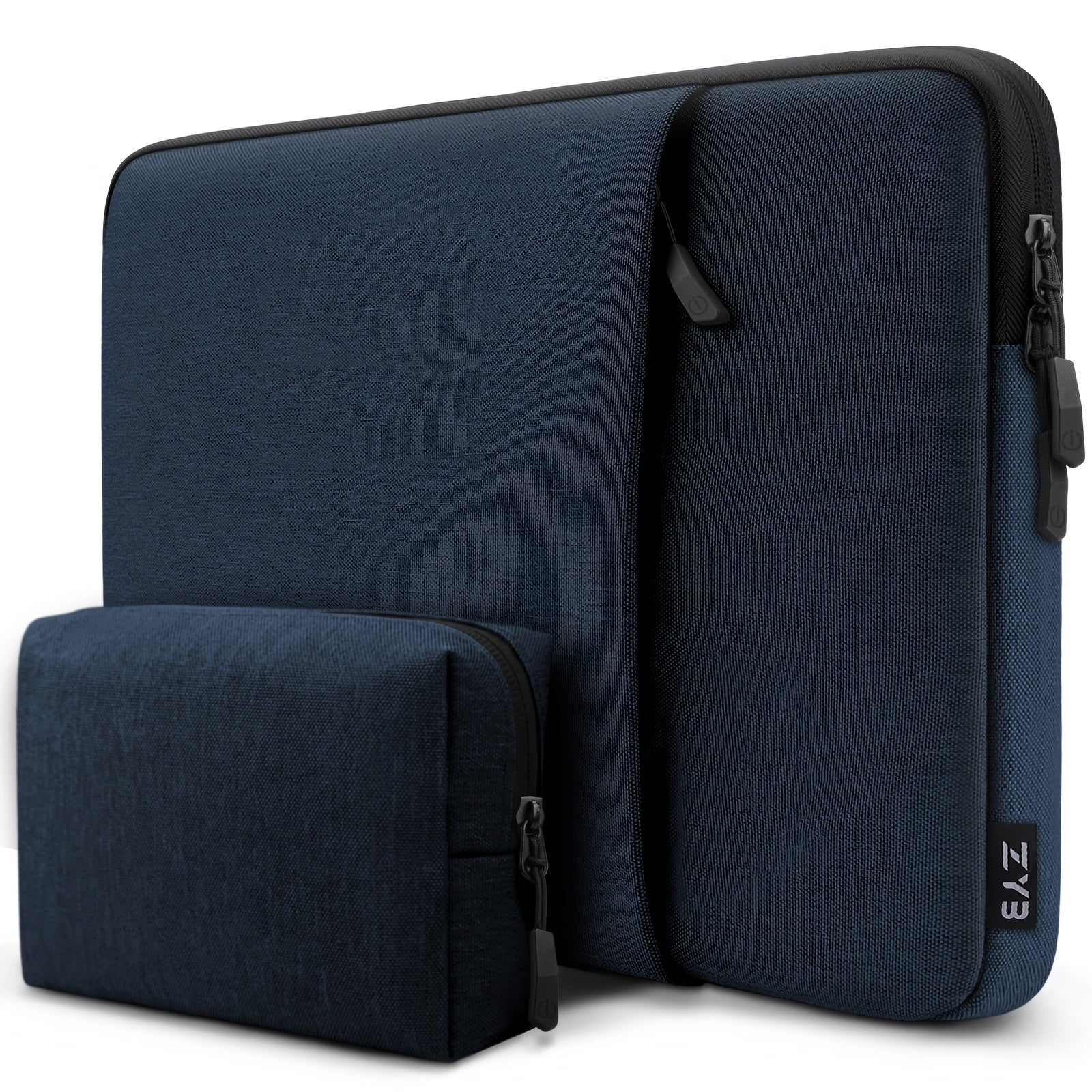 حافظة كمبيوتر محمول متوافقة مع MacBook Air Pro 13 14 M1 M2 M3 2012-2020، MacBook Air 15 M2 2023، MacBook Pro 16 M1 M2 M3 2021-2023، لأجهزة الكمبيوتر المحمولة الأخرى مقاس 13.5 14 15 16 بوصة، حقيبة حمل واقية مع حاوية لتخزين الملحقات، أزرق فاتح