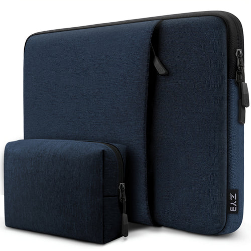 حافظة كمبيوتر محمول متوافقة مع MacBook Air Pro 13 14 M1 M2 M3 2012-2020، MacBook Air 15 M2 2023، MacBook Pro 16 M1 M2 M3 2021-2023، لأجهزة الكمبيوتر المحمولة الأخرى مقاس 13.5 14 15 16 بوصة، حقيبة حمل واقية مع حاوية لتخزين الملحقات، أزرق فاتح