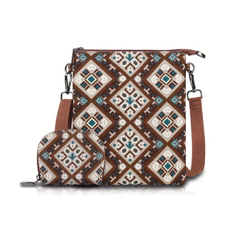 2pcs Ethnic Style Messenger Bag Ultra-Light And Portable Retro Grand View Shoulder Bag Suitable for Vacation Travel And Gift Giving