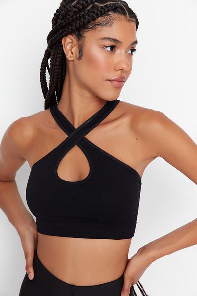 حمالة صدر رياضية محبوكة بدون خياطة/خفيفة الوزن/مشدودة بحزام سميك TWOAW23SS00002