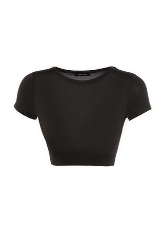 بلوزة رياضية محبوكة ذات ملمس ناعم وخفيف الوزن ورقبة دائرية باللون الأسود TWOAW21BZ0158