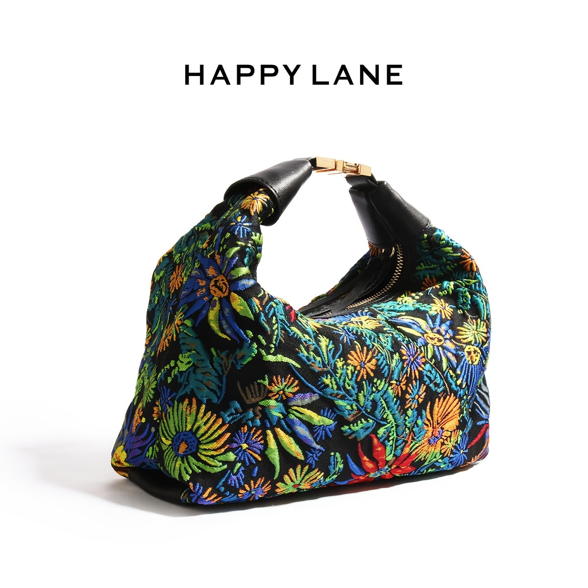 حقيبة يد أنيقة من HAPPY LANE بتصميم طاووس أخضر مزين بالتطريز الزهري - أسلوب قديم مع داخلية سوداء، زهور زرقاء وبرتقالية على خلفية خضراء، حزام عريض بمشبك معدني، خفيفة وقوية للاستخدام اليومي والحفلات والسفر، مثالية للنساء اللاتي يرغبن في الموضة الفريدة، حقيب