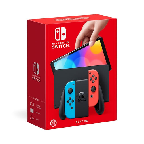 سويتش - طراز OLED مع جهازي جوي-كون بلون نيون أحمر وأزرق نيون - نسخة هونغ كونغ (مع شاحن من هونج كونغ، إذا لم يكن مناسبًا لبلدك يرجى شراء قابس تحويل بشكل منفصل)