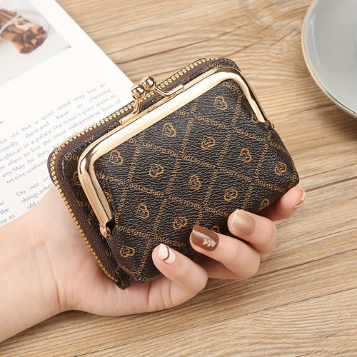 محفظة نسائية عصرية بسحاب - حامل عملات بسعة كبيرة مع فتحات متعددة للبطاقات، مصنوعة من مادة PVC متينة، مع معدات ذهبية اللون، وبطانة من البوليستر، مثالية للاستخدام اليومي، محفظة يومية | محفظة بأسلوب عتيق | محفظة بسحاب، محفظة