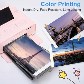 ورقة بديلة لطابعة الصور Canon Selphy CP1300 KP108 ورقة لطابعة الصور Canon Selphy Cp1300 CP1200 CP1000 CP900 CP800 CP910 CP760، 3 بطاقات حبر و 108 ورقة 10.16 سم × 15.24 سم مجموعة ورق صور