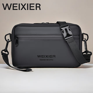 حقيبة WEIXIER الكروس بودي للجنسين - أسود أنيق مع أقسام متعددة، حزام قابل للتعديل وسعة كبيرة للتنقل والسفر والعمل - بطانة بوليستر متينة، هدية مثالية لأعياد الميلاد والعطلات، حقيبة كتف للسفر، حقيبة تنقل، حقيبة يد عصرية، أقسام بسحاب آمن