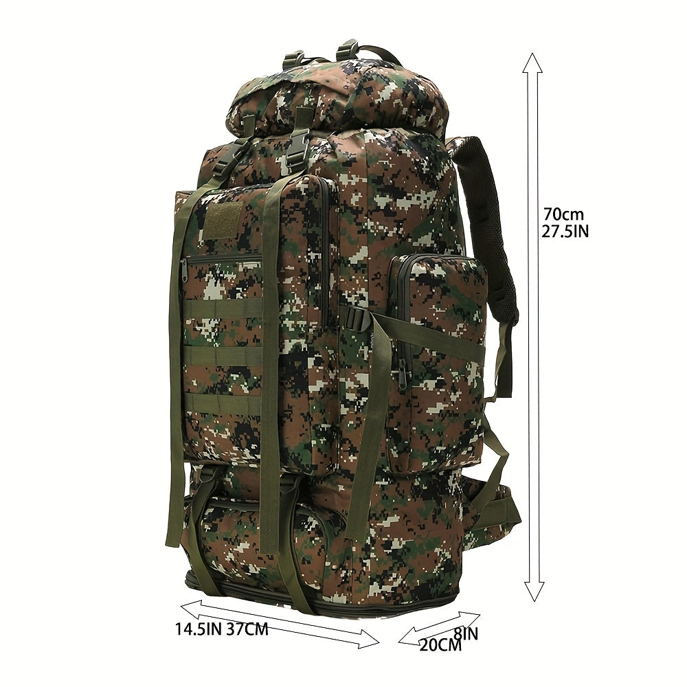 حقيبة ظهر موشكا 100 لتر بتصميم سحابي، أخضر/أبيض كامو - أحزمة كتف قابلة للتعديل، جيوب متعددة، قشرة ناعمة متينة للتخييم وركوب الدراجات والسفر - حقيبة رياضية خارجية لكلا الجنسين، هدايا عيد ميلاد أو عيد الميلاد، أدراج بسحاب