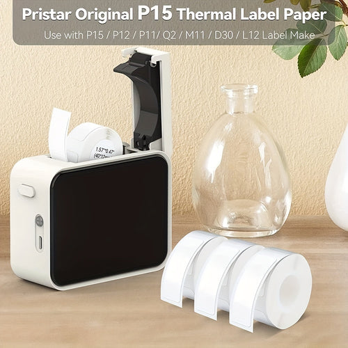 5 قطع من ملصقات التسمية الحرارية المقاومة للماء، 12 مم x 40 مم - متوافقة مع Marklife P12 & P15، Phomemo D30/Q30، والمزيد - ذاتية اللصق للاستخدام اليومي في المكتب