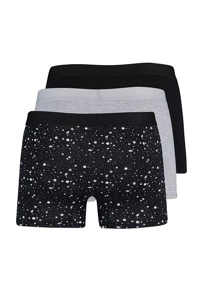 طقم بوكسر ملون بنمط الفضاء مكون من 3 قطع - عبوة مسطحة TMNAW23BX00023