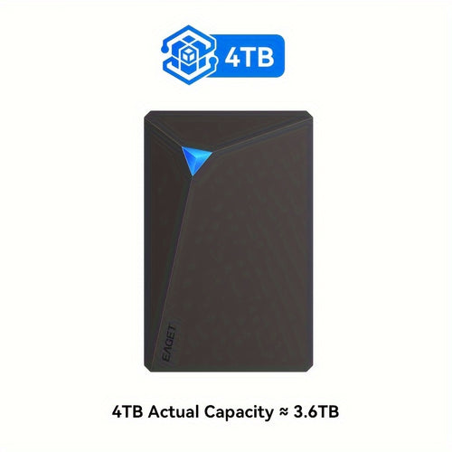 قرص صلب خارجي محمول EAGET USB 3.0 - قرص ميكانيكي قابل للتشغيل، نظام ملفات NTFS، سعة 250 جيجابايت/500 جيجابايت/1 تيرابايت/4 تيرابايت، نقل بيانات بسرعة عالية، متوافق مع أجهزة الكمبيوتر المحمولة، نسخة آمنة للألعاب، الملفات، الفيديو، الموسيقى، جهاز تخزين البي