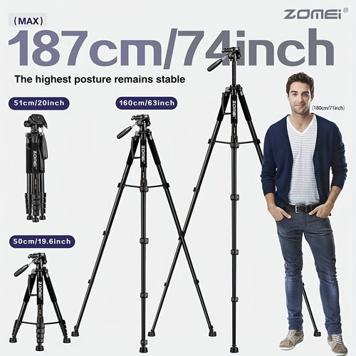 1 قطعة ZOMEI حامل ثلاثي أسود 74