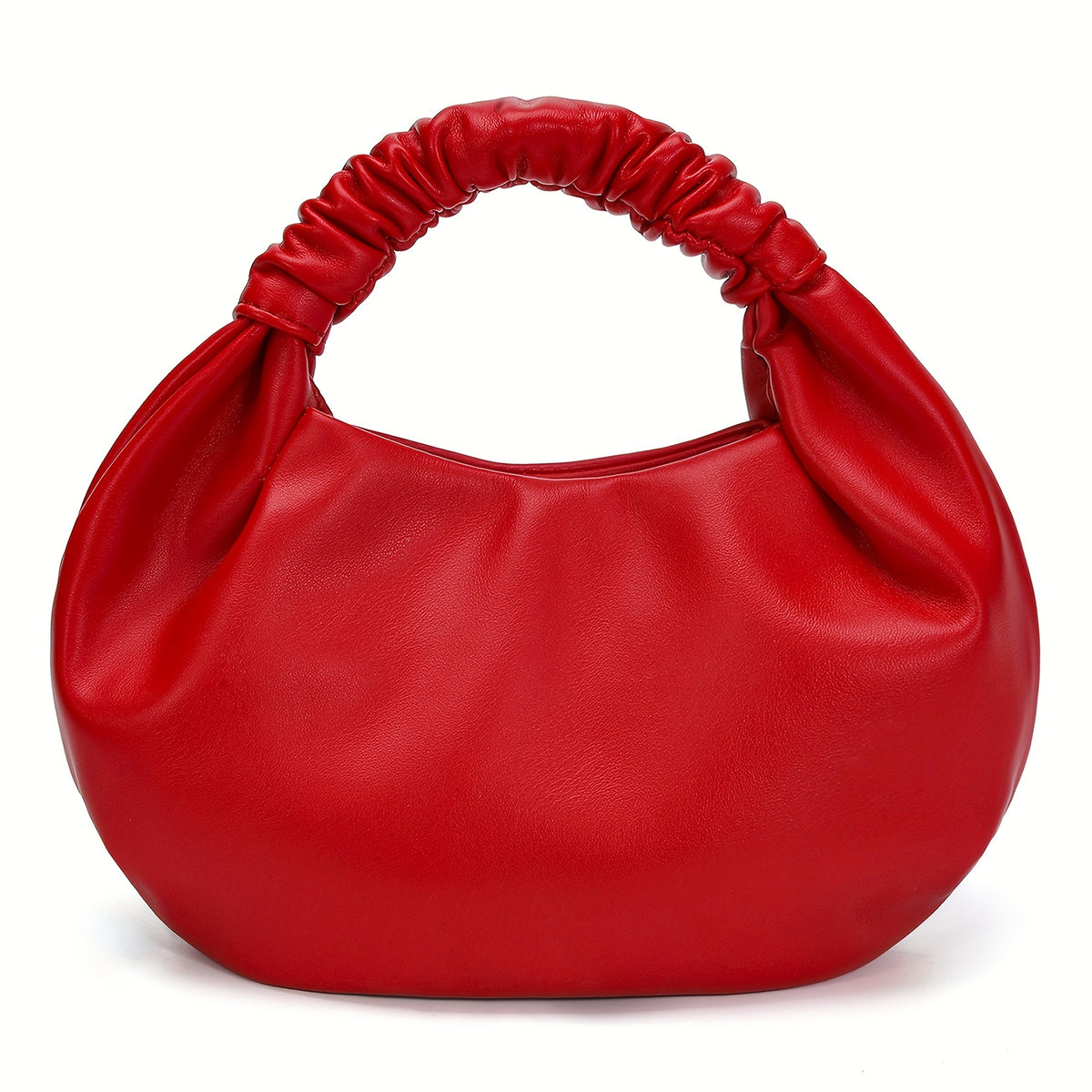 Lucktalk Chic Ruched Hobo Handbag للنساء، حقيبة يد خفيفة الوزن مع أشرطة كتف ثابتة، إغلاق مغناطيسي بلون صلب، مبطن من البوليستر، بدون نمط - متوفرة بألوان متعددة