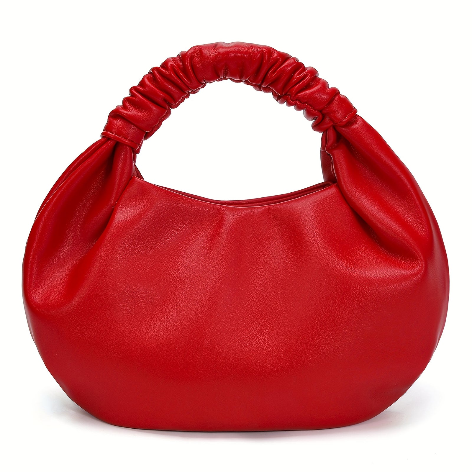 Lucktalk Chic Ruched Hobo Handbag للنساء، حقيبة يد خفيفة الوزن مع أشرطة كتف ثابتة، إغلاق مغناطيسي بلون صلب، مبطن من البوليستر، بدون نمط - متوفرة بألوان متعددة
