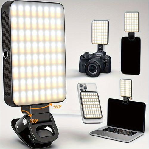 ضوء حلقة LED قابل لإعادة الشحن مع تثبيت مغناطيسي، شحن عبر USB، 3 أوضاع إضاءة، متوافق مع آيفون 15/14/13/12/11 برو Xs، جالاكسي S22، جميع الهواتف الذكية التي تعمل بنظام أندرويد، للتصوير الفوتوغرافي، مؤتمرات الفيديو، المكياج، الفلوجينغ - بطارية بوليمر بسعة 20