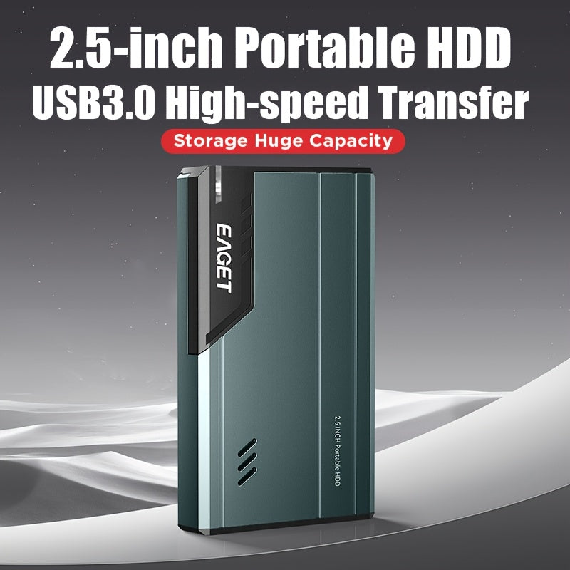 قرص صلب خارجي محمول عالي السرعة من EAGET - USB 3.0، غلاف معدني، توصيل وتشغيل لـ PS4، الكمبيوتر المحمول، Xbox One & 360 - تخزين البيانات والنسخ الاحتياطي، تخزين القرص الصلب الخارجي