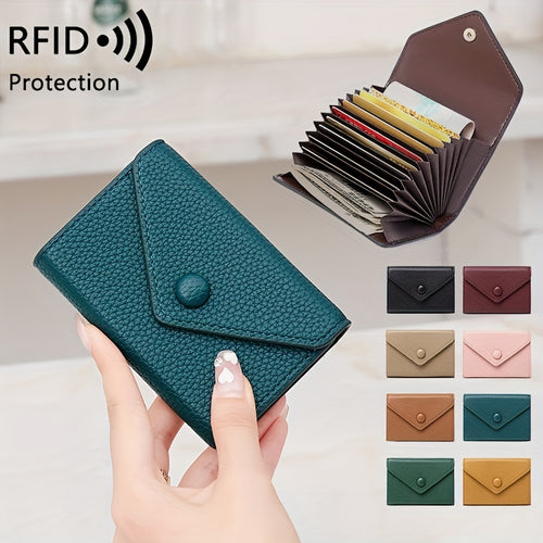 RFID حقيبة صغيرة نمط الليتشي لينة بو الجلود عملة محفظة بسيطة خفيفة الوزن بطاقة الجهاز حقيبة