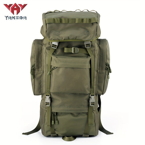 حقيبة ظهر مموهة Yakeda 65L، تصميم بدون إطار مع عدة أقسام، أحزمة قابلة للتعديل، مثالية للمشي لمسافات طويلة والتخييم والسفر، معدات المشي لمسافات طويلة | حقيبة ظهر مموهة | حقيبة ظهر متينة