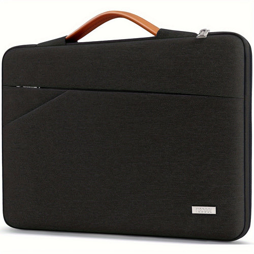 حقيبة حماية لابتوب TECOOL متوافقة مع MacBook Air Pro 13 و14 بوصة M1 M2 M3، MacBook Air 15 بوصة M2 M3، MacBook Pro 16 بوصة M1 M2 M3، حقيبة حمل كمبيوتر مقاومة للصدمات مع مقبض وجيوب لأجهزة الكمبيوتر المحمول الأخرى 13.5 و14 و15 و16 بوصة، أسود
