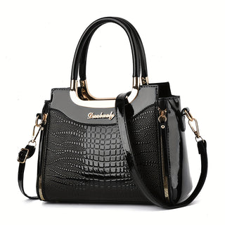 2pcs Women'S Casual Animal Print Shoulder Bag Set with Wallet - Removable Strap, Zipper Closure, Lined Interior, Edge Paint Detail - Available in Black, Burgundy, Khaki, Earthy Yellow, Royal Blue, Stylish Shoulder Bag|Animal Print Bag|Zippered Closure