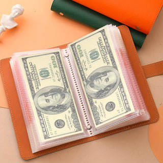 100 غلاف تحدي الموازنة المالية مشبك للنقود، محفظة متعددة الجيوب بأسلوب بوهيمي مع نافذات شفافة، منظم تخزين بلاستيكي محمول ومتين للمال والبطاقات، منظم المال | محفظة بأسلوب بوهيمي | مواد بلاستيكية متينة، منظم مشبك للنقود