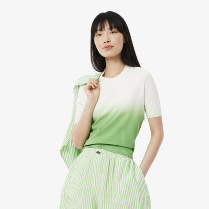 سترة قصيرة الأكمام بتأثير أومبري Lacoste