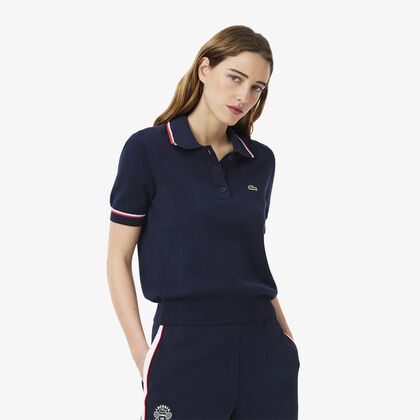 قميص بولو قصير مصنوع من قطن مطاطي ثلاثي الأبعاد Lacoste