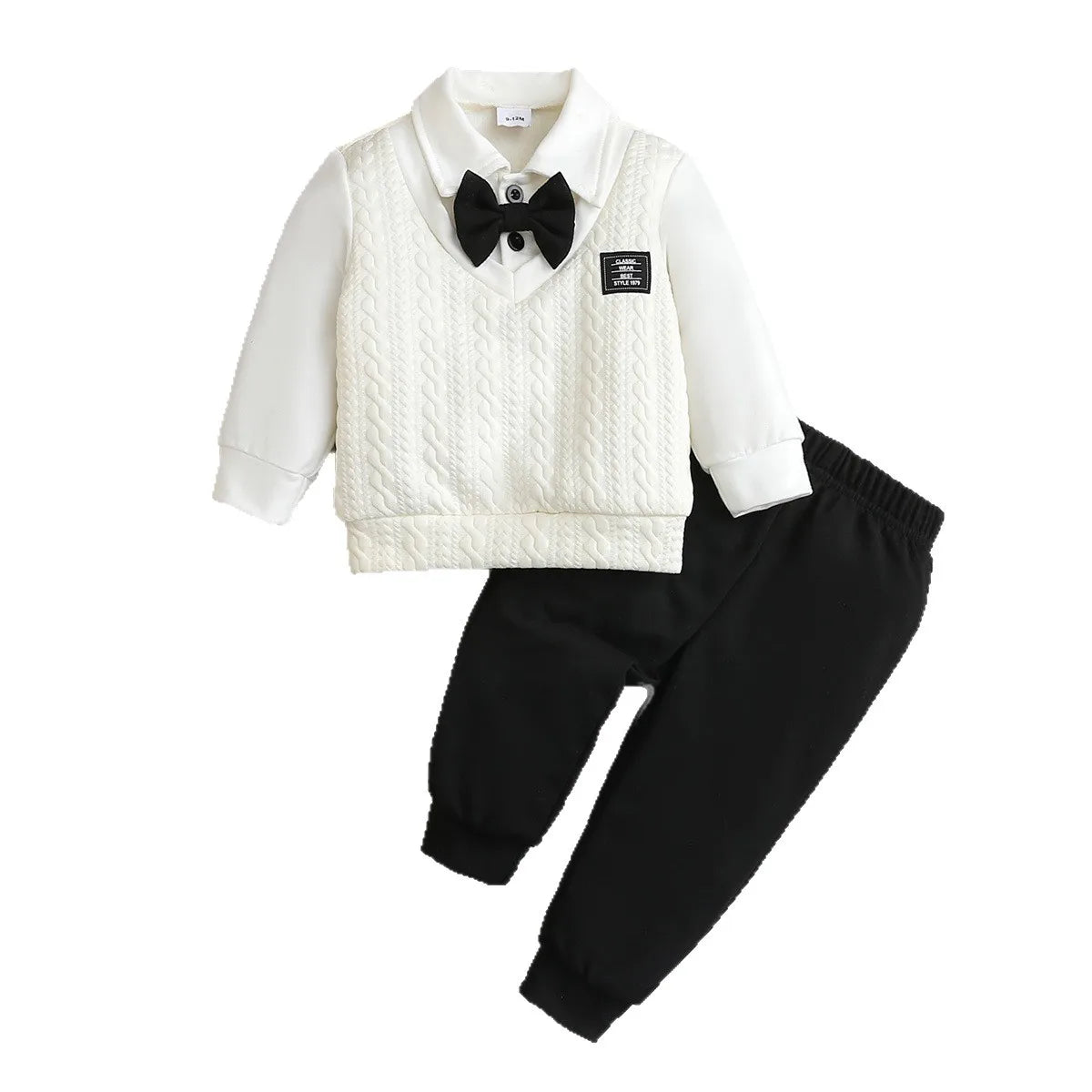academic two-piece polo shirt طقم for أولاد handmade كاجوال foreign ستايل cotton fabric for خريف handsome baby ولد's clothing