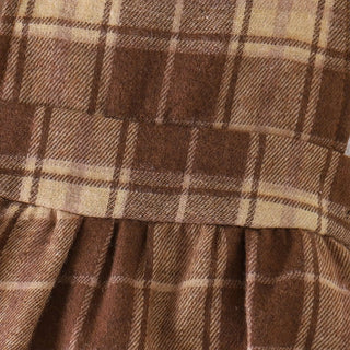 خريف أطفال clothing جديد plaid suspender جيب طقم with كم كشكش أكمام طويلة shirt for little بنات كاجوال ستايل