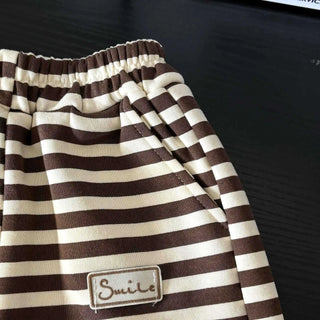 خريف جديد children's cotton sweater طقم striped korean كاجوال cartoon print formal warm ستايل