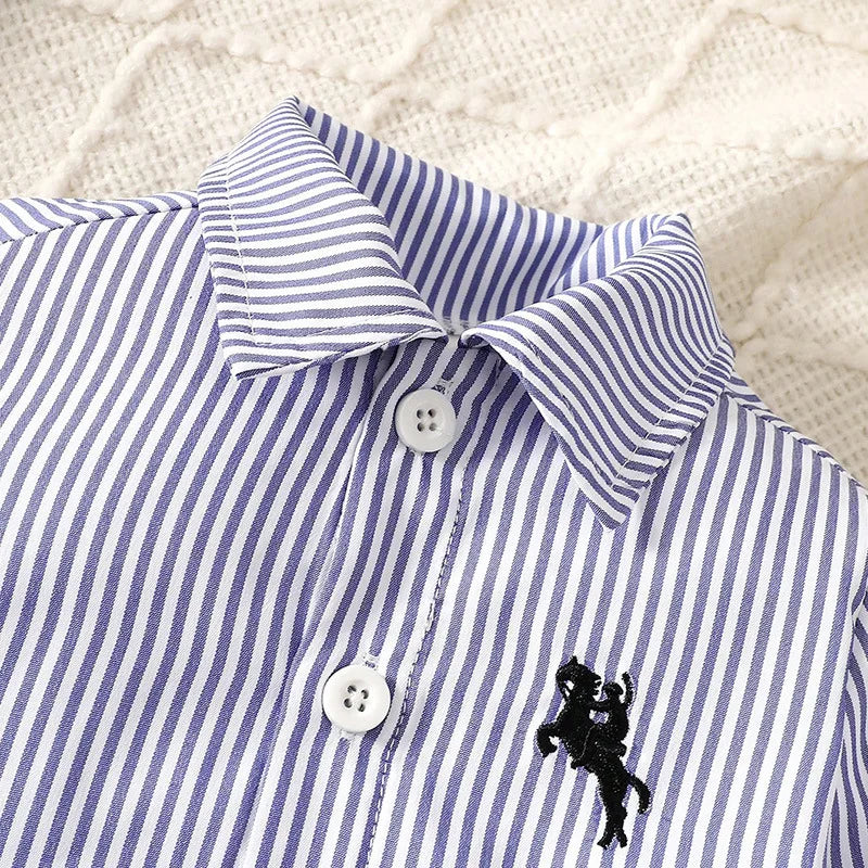 خريف جديد collection british cotton baby أولاد clothing أكمام طويلة striped shirt pants طقم for pattern