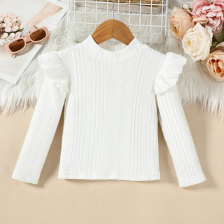 خريف جديد بنات three-piece طقم solid color fly كم توب with suspender waistcoat بليسيه cotton جيب for wear