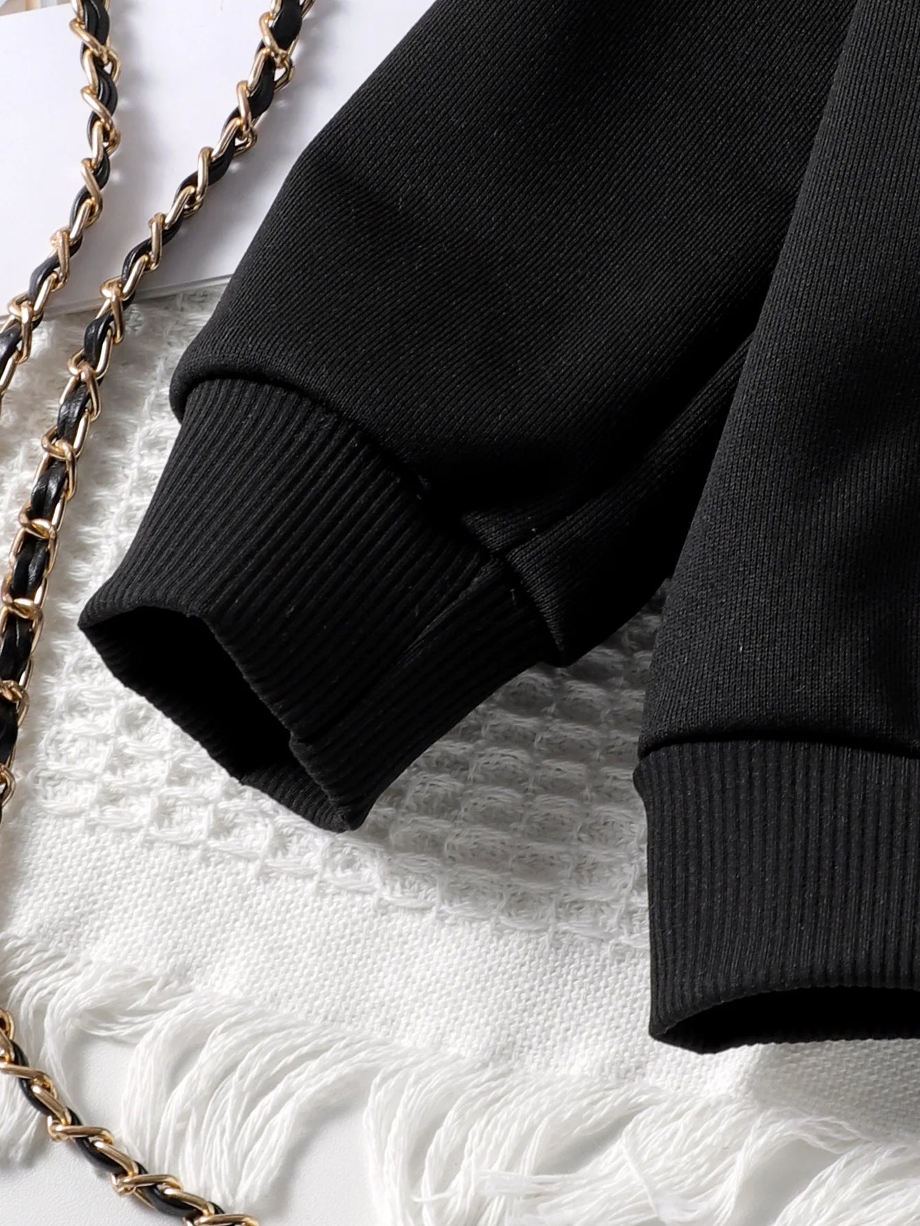 خريف شتاء جديد children's طقم قطعتين بنات' كاجوال cross-border foreign trade طويل-sleeved vests trousers black printed