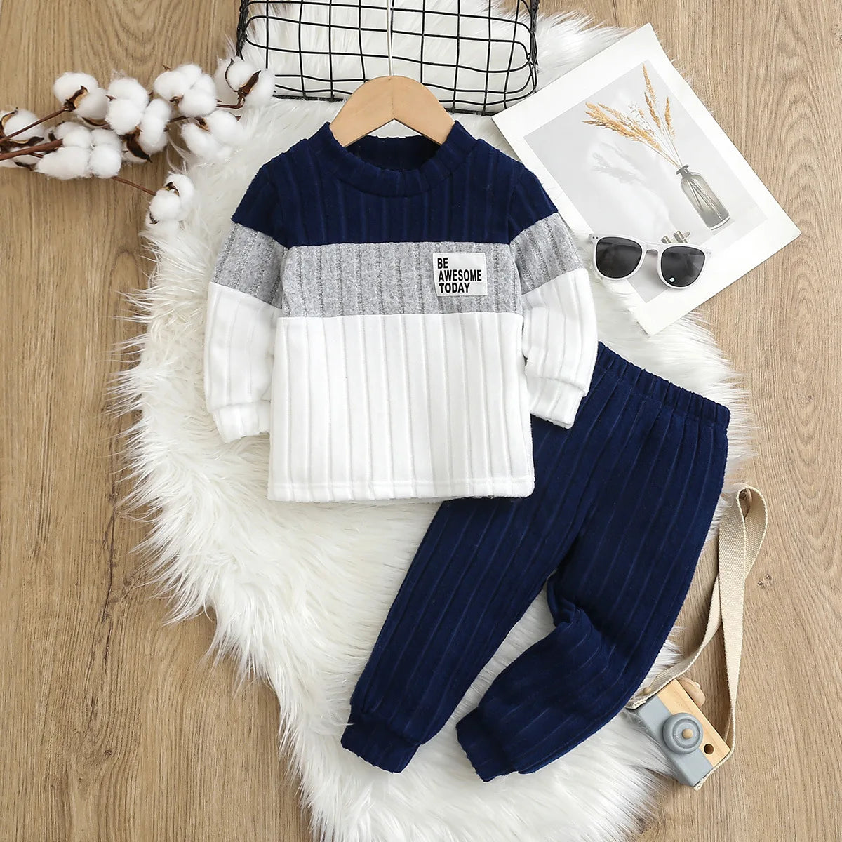 خريف and شتاء كاجوال بدلة for baby أولاد أكمام طويلة jacket and pit pants stylish trend for young children