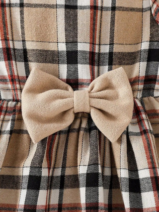 خريف and شتاء بنات كاجوال بدلة طقم of three elegant woolen cloth coat with plaid جيب bow hat cross-border availability