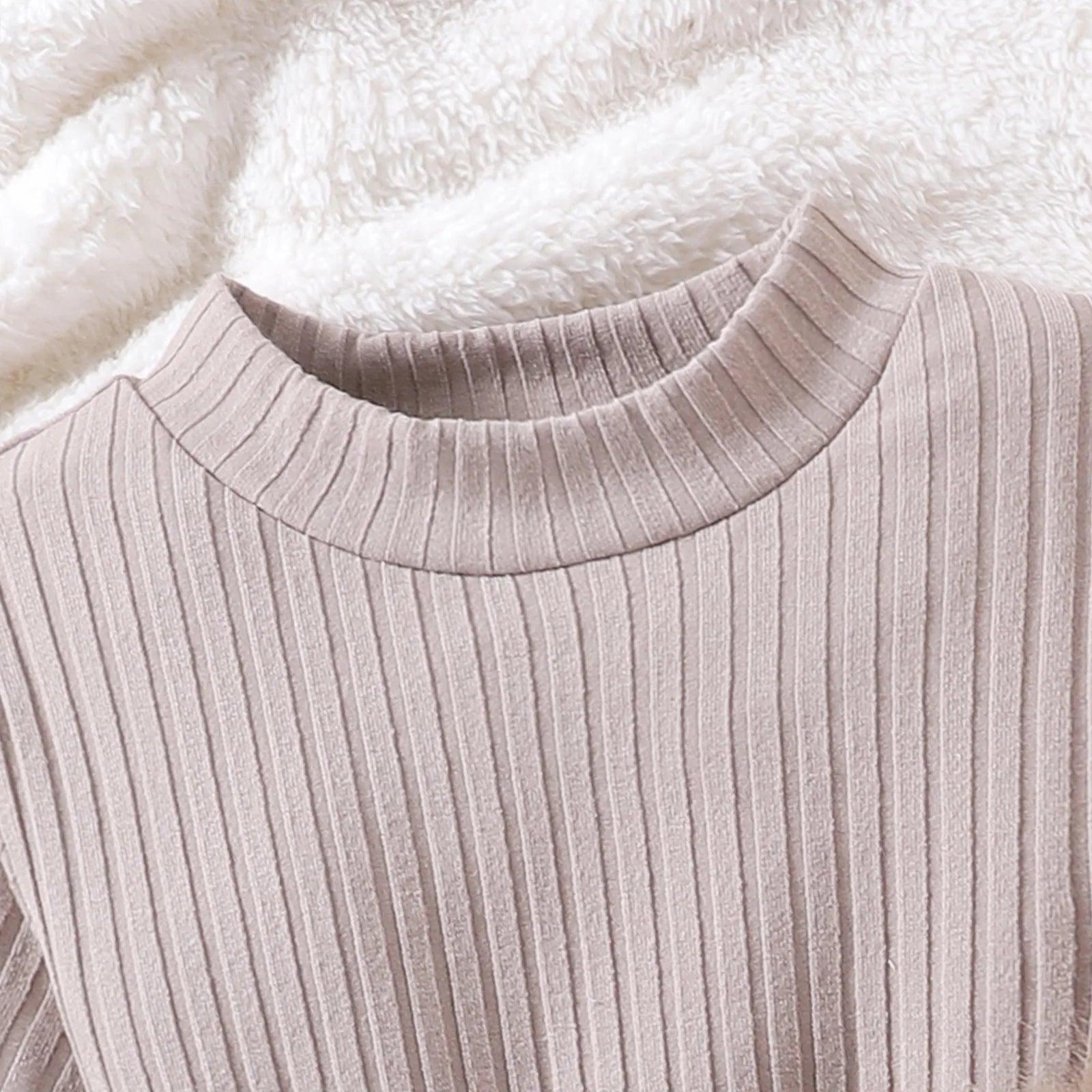 خريف and شتاء جديد بنات بدلة solid color wool sweater with طويل-sleeved توب and leather جيب three-piece بدلة
