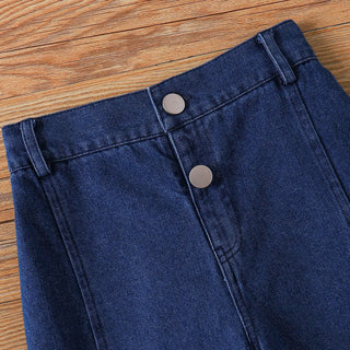 خريف and شتاء جديد small and medium sized solid color أكمام طويلةd shawl توب slimming دينم pants three piece طقم