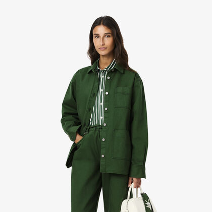 قميص جينز كبير الحجم Lacoste