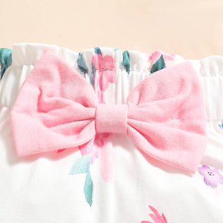 baby بنت 0-1 year old طقم three-dimensional embroidery towel أكمام طويلة baby rompers bow flower trousers 3pcs knitted