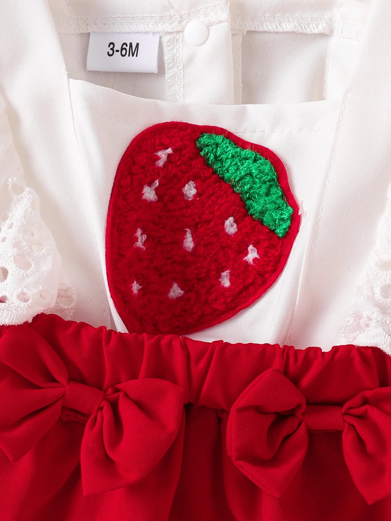 baby بنت ربيع خريف clothing طقم cotton strawberry sticking cloth small كم كشكش فستان bow hair ring 2pcs button
