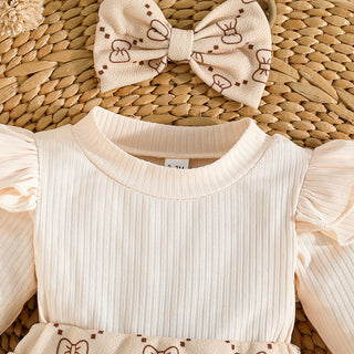 baby بنت sweet fashion جمبسوت beige triangle hat headscarf matching socks-2pcs cotton clothing طقم for ربيع وخريف