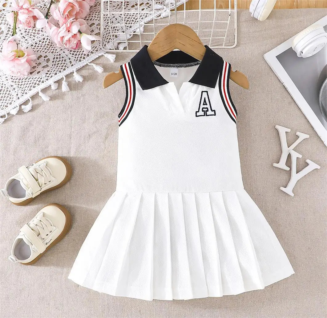 baby بنت's بدون أكمام قصة A جيب white academic فستان with plaid pattern ruffle decorations for صيف parties cute sweet