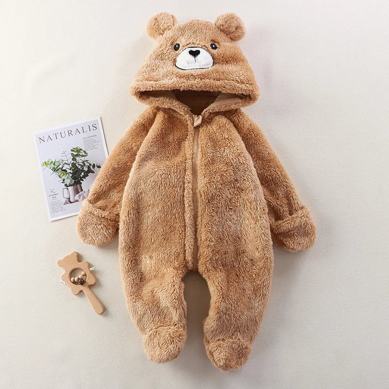 baby home onesie خريف and شتاء baby cute cartoon panda rabbit bear onesie go out plush overalls