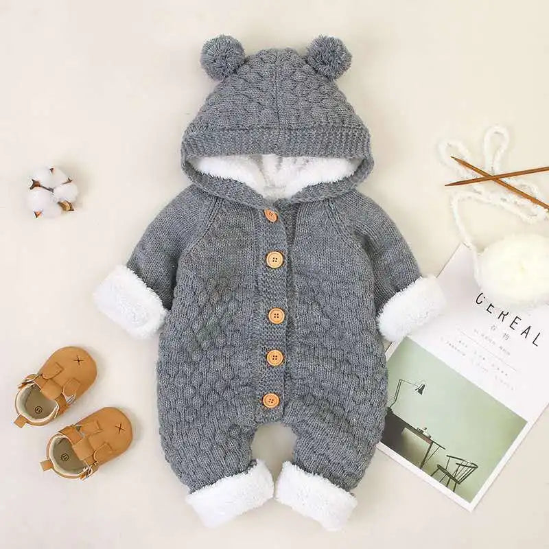 baby knitted قطعة واحدة halo clothes ربيع وخريف newborn clothing men and women baby sweater cute warm crawling clothes