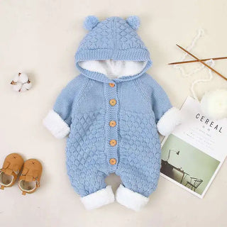 baby knitted قطعة واحدة halo clothes ربيع وخريف newborn clothing men and women baby sweater cute warm crawling clothes