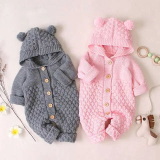 baby knitted قطعة واحدة halo clothes ربيع وخريف newborn clothing men and women baby sweater cute warm crawling clothes