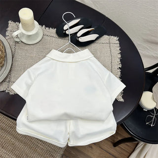 baby طقم صيف جديد أولاد polo shirt أكمام قصيرة t-shirt shorts خفيف طقم قطعتين