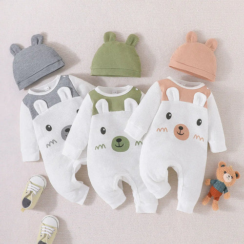 baby ربيع وخريف أكمام طويلة onesie + hat cute baby bear ha climbing climbing clothes children's clothes