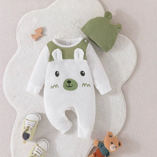 baby ربيع وخريف أكمام طويلة onesie + hat cute baby bear ha climbing climbing clothes children's clothes
